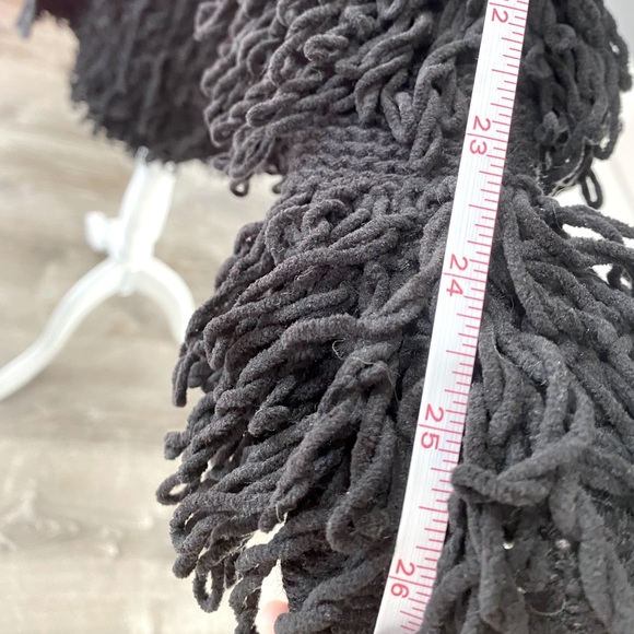 BLACK LOOP KNIT OPEN FRONT CARDIGAN - Picture 8 of 12